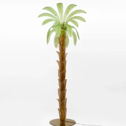 Online Pamono Palm Tree Floor Lamp in Murano Glass and Brass, 1979, Set of 2
