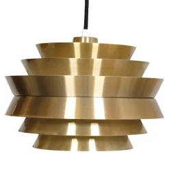 Sale Pamono Pendant Lamp in Brass Shade & White Lacquered Aluminium by Carl Thore