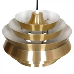 Sale Pamono Pendant Lamp in Brass Shade & White Lacquered Aluminium by Carl Thore
