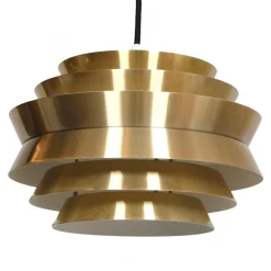 Sale Pamono Pendant Lamp in Brass Shade & White Lacquered Aluminium by Carl Thore