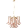 Best Pamono Petal Chandelier in Pink and White Murano Glass, Italy, 1990s