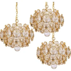 Best Pamono Petite Gilt Brass Chandelier from Palwa, Germany, 1970s