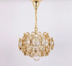 Best Pamono Petite Gilt Brass Chandelier from Palwa, Germany, 1970s