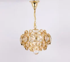 Best Pamono Petite Gilt Brass Chandelier from Palwa, Germany, 1970s