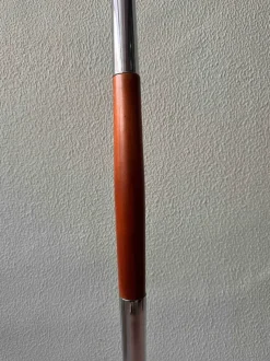 Clearance Pamono Phase Eclipse S Dimmable Floor Lamp in Chrome & Wood by Luis Pérez De La Oliva for Fase, 1966