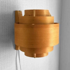 Sale Pamono Pine Veneer Wall Lamp V327 by Hans-Agne Jakobsson for Ellysett, Sweden, 1960s