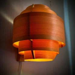 Sale Pamono Pine Veneer Wall Lamp V327 by Hans-Agne Jakobsson for Ellysett, Sweden, 1960s