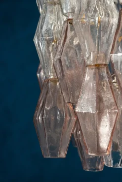 Sale Pamono Pink & Ice Poliedri Chandelier attributed to Carlo Scarpa from Venini, 1955