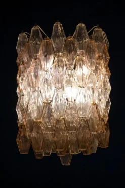 Sale Pamono Pink & Ice Poliedri Chandelier attributed to Carlo Scarpa from Venini, 1955