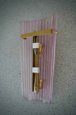 Sale Pamono Pink Murano Glass and Brass Wall Light, 2000