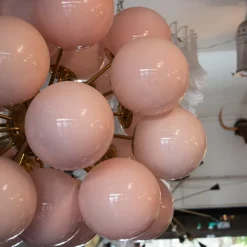 Best Pamono Pink Murano Glass Balloons Chandelier by Murano for Murano