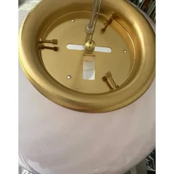 Sale Pamono Pink Swirl and Milky-White Sphere Pendant in Murano Glass by Simoeng