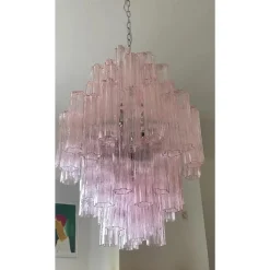 Sale Pamono Pink Tronchi Murano Glass Chandelier by Simoeng