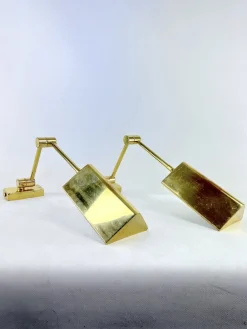 Sale Pamono Postmodern Articulated Brass Wall Lamps from Baulmann Leuchten, Germany, 1980s, Set of 2