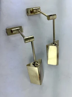 Sale Pamono Postmodern Articulated Brass Wall Lamps from Baulmann Leuchten, Germany, 1980s, Set of 2