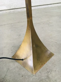 Outlet Pamono Postmodern Design Brass Fluted Torchiere Floor Lamp by Relco, Italy, 1980s