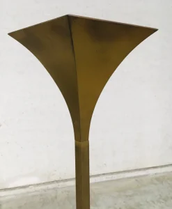 Outlet Pamono Postmodern Design Brass Fluted Torchiere Floor Lamp by Relco, Italy, 1980s