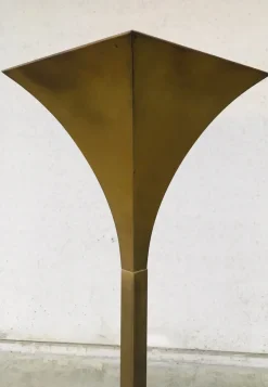 Outlet Pamono Postmodern Design Brass Fluted Torchiere Floor Lamp by Relco, Italy, 1980s
