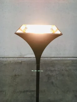 Outlet Pamono Postmodern Design Brass Fluted Torchiere Floor Lamp by Relco, Italy, 1980s