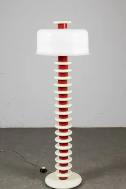 Online Pamono Postmodern Red & White Floor Lamp, 1970s