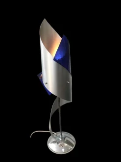 Clearance Pamono Postmodern Sculptural Table Lamp in Blue Glass attributed to Peter Greenwood, 1989