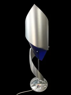 Clearance Pamono Postmodern Sculptural Table Lamp in Blue Glass attributed to Peter Greenwood, 1989