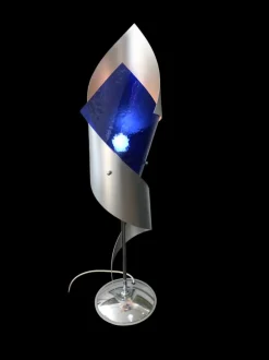 Clearance Pamono Postmodern Sculptural Table Lamp in Blue Glass attributed to Peter Greenwood, 1989