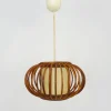 Sale Pamono Rattan and Bamboo Pendant Light attributed to Louis Sognot, 1950s