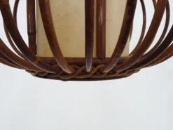 Sale Pamono Rattan and Bamboo Pendant Light attributed to Louis Sognot, 1950s