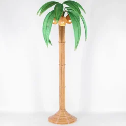 Online Pamono Rattan Coconut Tree Floor Lamp, 2000s