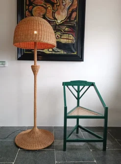 Hot Pamono Rattan Floorlamp, 1960