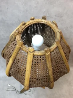 Hot Pamono Rattan Tulip Floor Lamp, 1960s