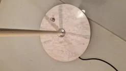 Outlet Pamono Reading Floor Lamp in Chromed Metal with White Cone and White Marble Base, 1960s