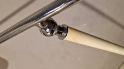 Outlet Pamono Reading Floor Lamp in Chromed Metal with White Cone and White Marble Base, 1960s