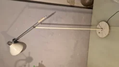 Outlet Pamono Reading Floor Lamp in Chromed Metal with White Cone and White Marble Base, 1960s