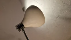 Outlet Pamono Reading Floor Lamp in Chromed Metal with White Cone and White Marble Base, 1960s