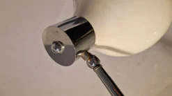 Outlet Pamono Reading Floor Lamp in Chromed Metal with White Cone and White Marble Base, 1960s