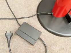 Online Pamono Red and Black Metal Megaron Floor Lamp by G. Frattini for Artemide, 1980s