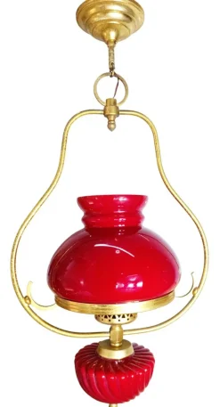 Sale Pamono Red Hanging Lamp, 1940s