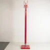 New Pamono Red Lacquered Wooden Coat Stand with steel Inserts by Carlo De Carli for Fiarm, 1970s