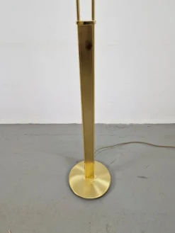 Outlet Pamono Regency Model 2517-1-P1 Torchiere Floor Lamp in Brass and Venetian Glass from Holtkotter, 1980s