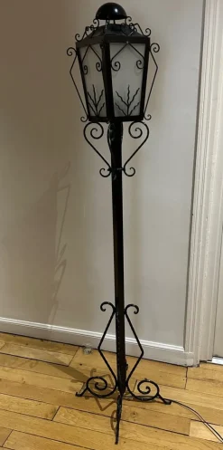 Online Pamono Reverberal Wrought Iron Floor Lamp, 1950s