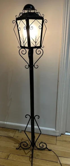 Online Pamono Reverberal Wrought Iron Floor Lamp, 1950s