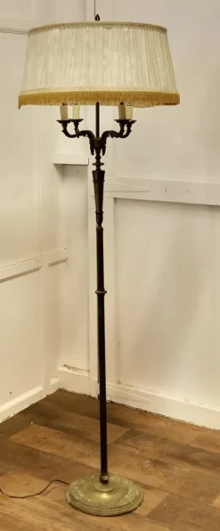 Clearance Pamono Rococo Gilt Brass 4 Branch Floor Lamp, 1890s