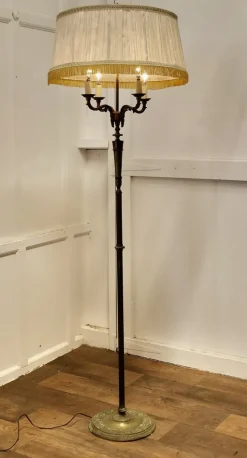 Clearance Pamono Rococo Gilt Brass 4 Branch Floor Lamp, 1890s