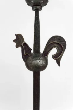 Clearance Pamono Rooster Floor Lamp in Wrought Iron by Jean Touret for Ateliers Marolles, 1950s