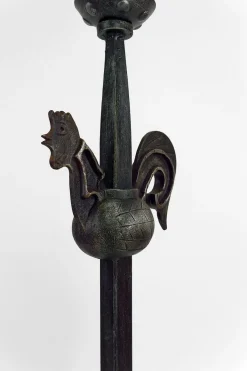 Clearance Pamono Rooster Floor Lamp in Wrought Iron by Jean Touret for Ateliers Marolles, 1950s