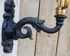 New Pamono Round Cast Iron and Copper Wall Lantern