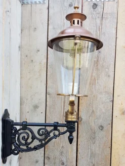 Best Pamono Round Cast Iron and Copper Wall Lantern