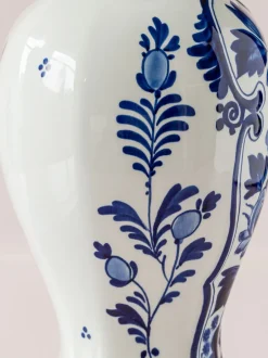 Best Pamono Royal Delft Blue Louis XV Table Lamps, New Pleated Lampshades, Set of 2